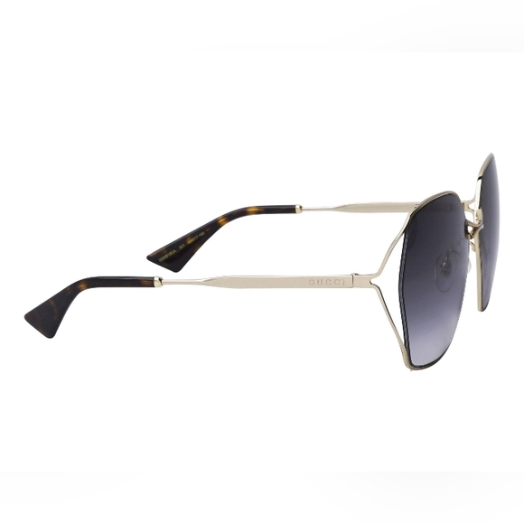 NEW GUCCI WOMEN'S SUNGLASSES GG0818SA 001 GUCCI GOLD FRAME EYEWEAR - Picture 7 of 10